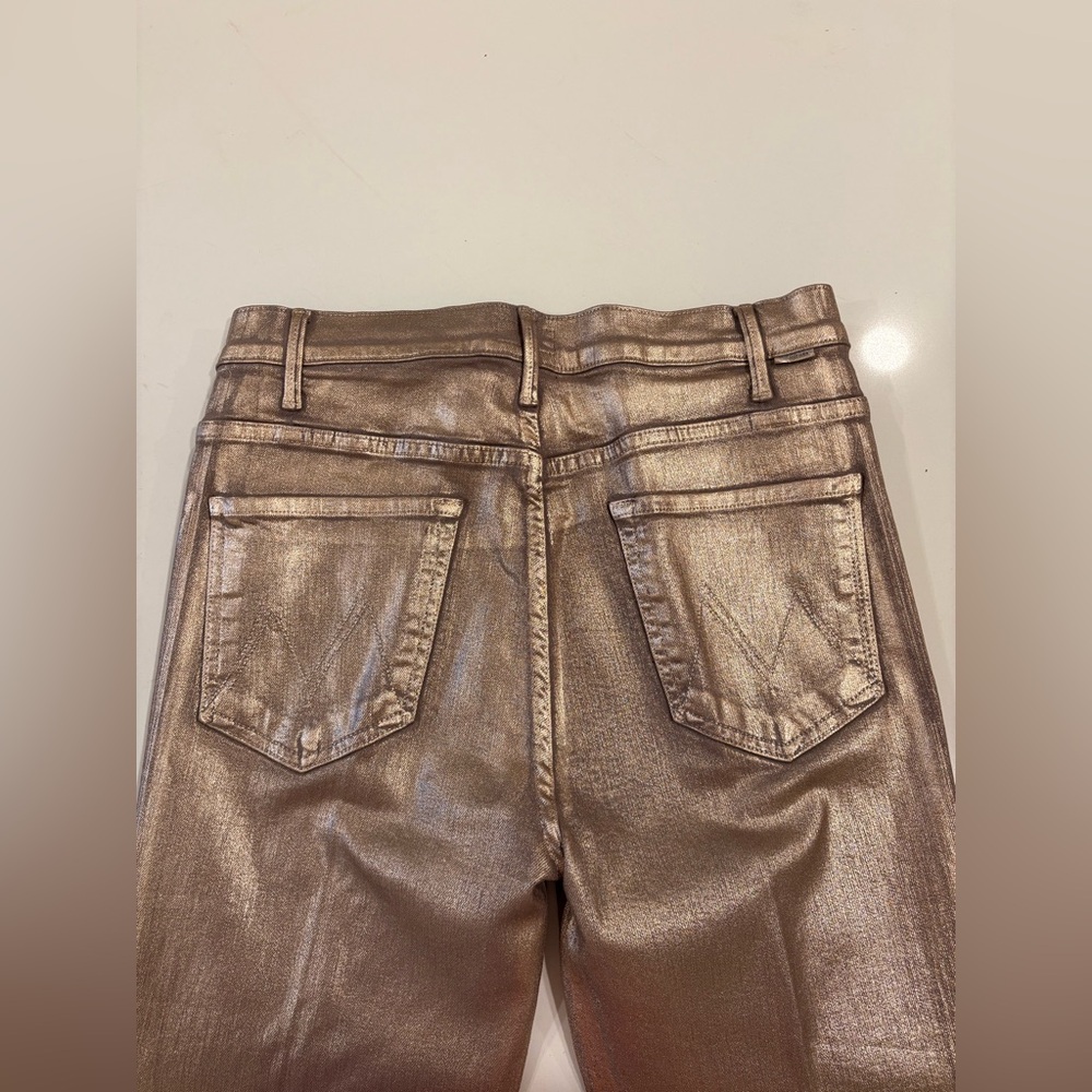 MOTHER Metallic Gold Jeans - Picture 3 of 6